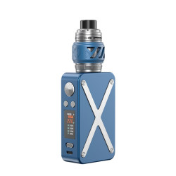 Kit revolto de la marque aspire tout en bleu cyan avec un X en chrome apposé sur la box.