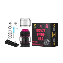 Atomiseur Bonza Pro RTA Black Pink LIMITED ÉDITION - Thunder Cloud X Vaping Bogan